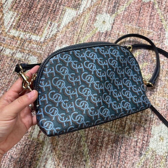 Coach Madi Crossbody Bag in Navy Blue Monogram - Picture 5 of 9